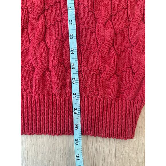 Cape Isle Knitters SweaterUnisex XL Red Textured Knit Vintage 100% Cotton - Picture 3 of 5